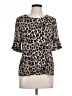 Vince Camuto Animal Print Brown Short Sleeve Blouse Size L - photo 1