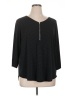 Green Envelope Black 3/4 Sleeve Blouse Size 1X - photo 1