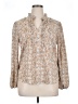 Pleione 100% Polyester Tan Long Sleeve Blouse Size XL - photo 1