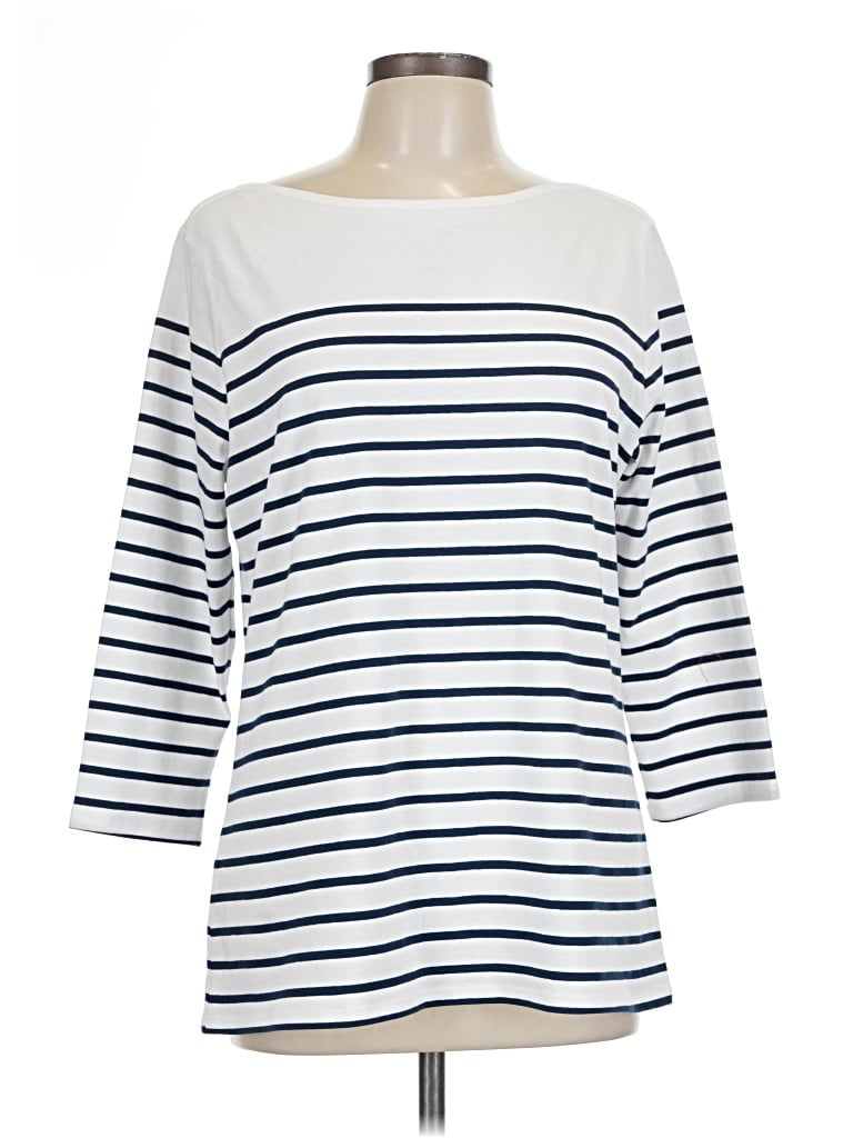 Pre-owned Time And Tru 3/4 Sleeve T-shirt In White