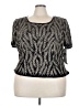 Papell Boutique Evening 100% Polyester Gray Short Sleeve Blouse Size 3X - photo 1