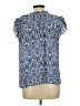 Rose + Olive 100% Rayon Blue Short Sleeve Blouse Size L - photo 2