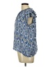 Rose + Olive 100% Rayon Blue Short Sleeve Blouse Size L - photo 5