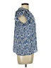 Rose + Olive 100% Rayon Blue Short Sleeve Blouse Size L - photo 4