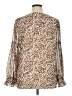 Calvin Klein Animal Print Brown Long Sleeve Blouse Size XL - photo 2