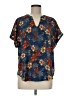 Maurices 100% Polyester Floral Blue Short Sleeve Blouse Size M - photo 1