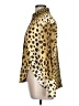 Beulah Style 100% Polyester Animal Print Gold Long Sleeve Blouse Size L - photo 5