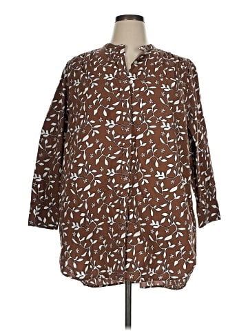 Lands' End 3/4 Sleeve Button-Down Shirt (view 1)