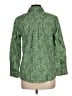 Talbots 100% Cotton Paisley Green Long Sleeve Button-Down Shirt Size Lg Petite - photo 2