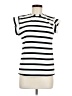 Unbranded Stripes Ivory Short Sleeve Top Size M - photo 1