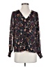Sam and Jess 100% Polyester Floral Black Long Sleeve Blouse Size M (petite) - photo 1