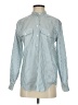 FRAME 100% Silk Stripes Blue Long Sleeve Silk Top Size XS - photo 1