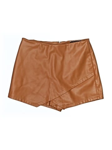 Blue Blush Faux Leather Skirt (view 1)