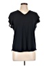Adrianna Papell Black Short Sleeve Top Size L - photo 1