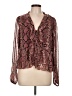 Haver 100% Polyester Burgundy Pink Long Sleeve Blouse Size L - photo 1