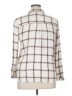 Assorted Brands 100% Cotton Plaid Ivory Long Sleeve Blouse Size 1X - photo 2