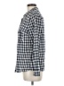 Gap 100% Cotton Checkered-gingham Blue Long Sleeve Button-Down Shirt Size M - photo 5