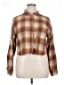 No Comment Plaid Brown Long Sleeve Blouse Size XL - photo 1