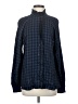 CAbi Checkered-gingham Blue Long Sleeve Button-Down Shirt Size S - photo 1