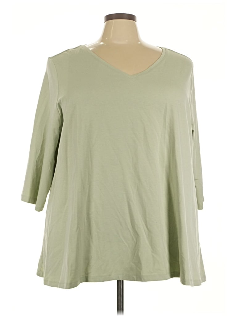 Pre-owned D&co. 3/4 Sleeve T-shirt In Green