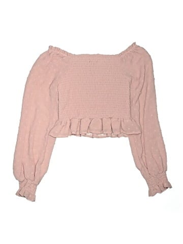 Aqua Long Sleeve Blouse (view 2)