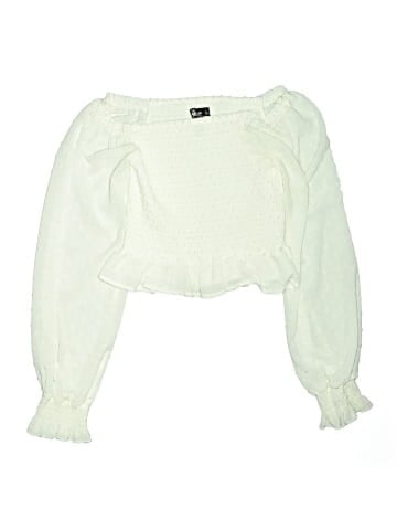 Aqua Long Sleeve Blouse (view 1)