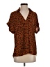 CAbi 100% Polyester Animal Print Brown Short Sleeve Blouse Size XS - photo 1