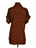 CAbi 100% Polyester Animal Print Brown Short Sleeve Blouse Size XS - photo 2