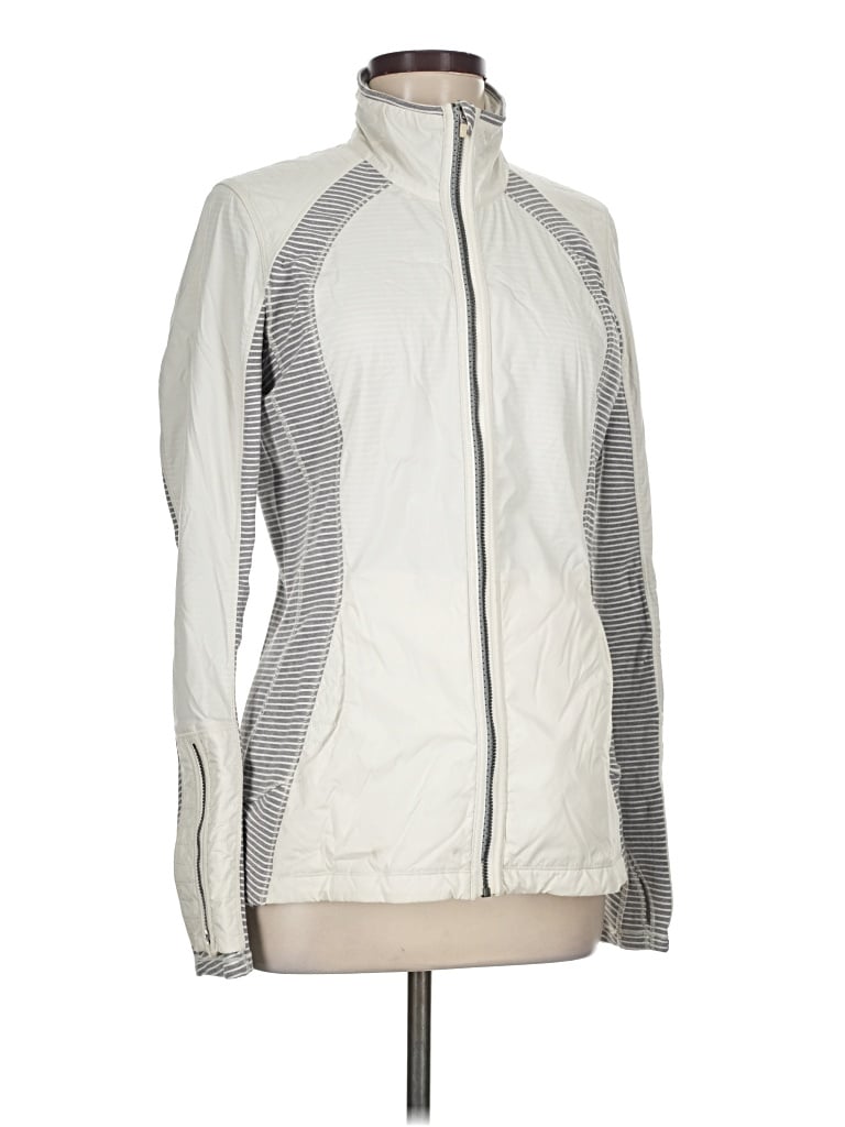 Pre-owned Lululemon Athletica Cardigan Sweater In Silver