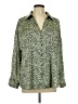 Zara Animal Print Green Long Sleeve Blouse Size L - photo 1