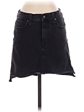 Madewell Stretch Denim Straight Mini Skirt in Lunar Wash: Step-Hem Edition (view 1)