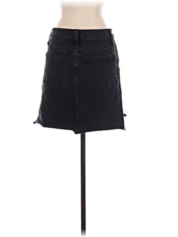 Madewell Stretch Denim Straight Mini Skirt in Lunar Wash: Step-Hem Edition (view 2)
