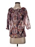 Lily White 100% Polyester Purple 3/4 Sleeve Blouse Size XS - photo 1