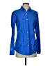 J. McLaughlin Polka Dots Blue Long Sleeve Button-Down Shirt Size XS - photo 1