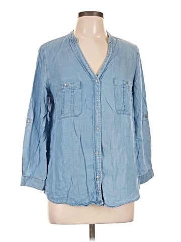 Love Tree 3/4 Sleeve Button-Down Shirt (view 1)