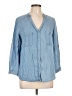 Love Tree 100% Tencel Blue 3/4 Sleeve Button-Down Shirt Size L - photo 1