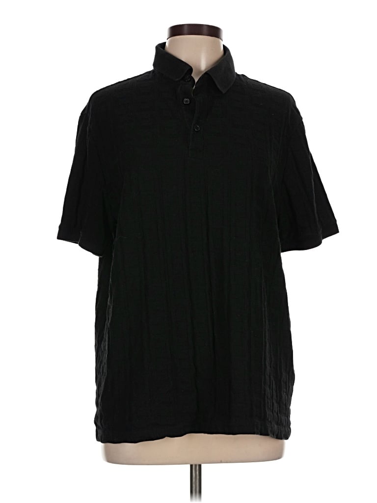 Pre-owned Express Short Sleeve Polo Shirt In Black