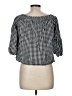 AVA 100% Cotton Checkered-gingham Black Long Sleeve Blouse Size M - photo 2