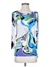 Emilio Pucci 100% Rayon Blue 3/4 Sleeve Top Size 4 - photo 1
