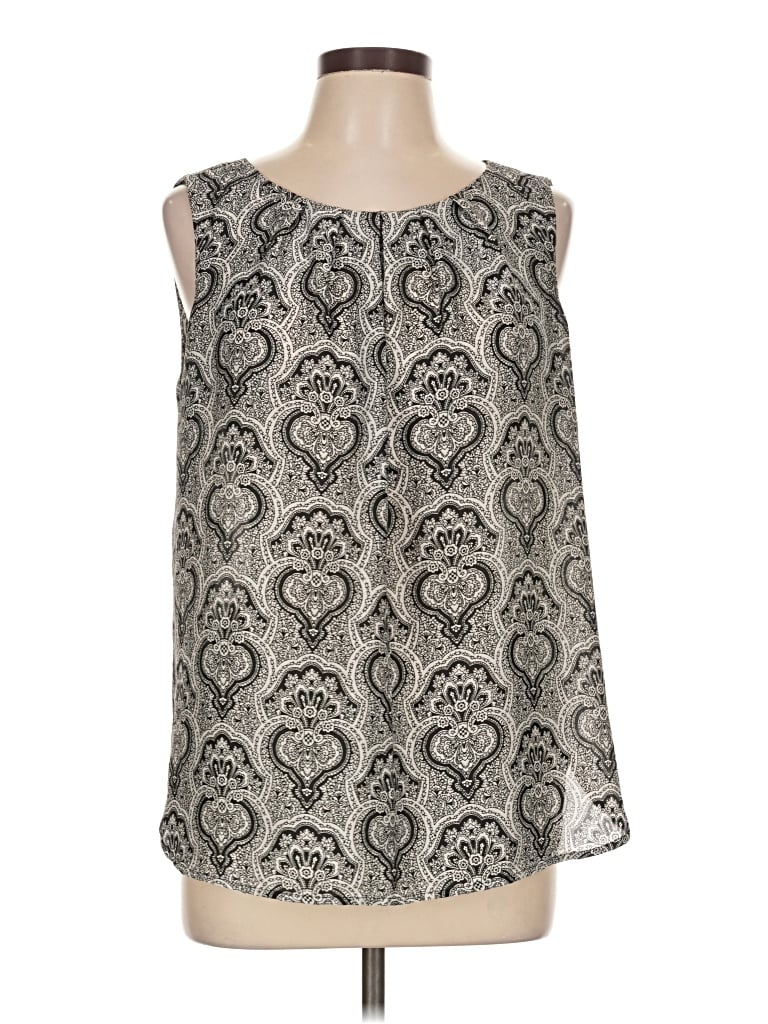 Pre-owned Anne Klein Sleeveless T-shirt In Silver