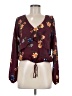 Timing 100% Polyester Burgundy Long Sleeve Blouse Size M - photo 1