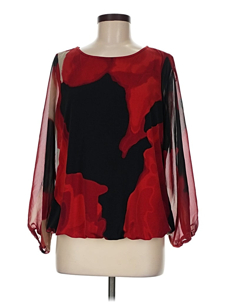 Pre-owned Alfani 3/4 Sleeve Blouse In Red