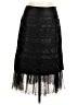 Express 100% Silk Black Silk Skirt Size 7 - photo 1