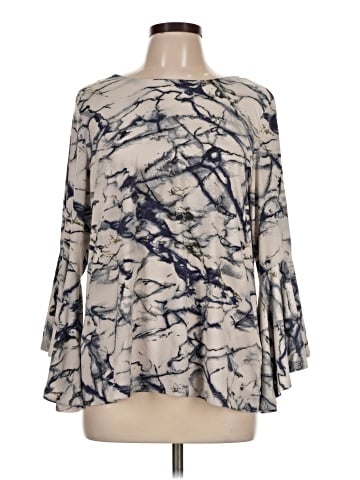 Joan Vass 3/4 Sleeve Blouse (view 1)