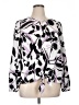 Apt. 9 100% Polyester Print Purple Long Sleeve Blouse Size XL - photo 1