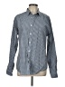 Theory 100% Cotton Checkered-gingham Blue Long Sleeve Button-Down Shirt Size L - photo 1