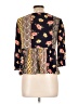Blue Rain Floral Graphic Gold 3/4 Sleeve Blouse Size L - photo 2