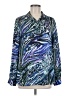 Chico's Print Blue Long Sleeve Blouse Size Med (1) - photo 1