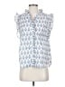 Dylan 100% Cotton Blue Sleeveless Button-Down Shirt Size S - photo 1
