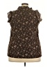 Unbranded Floral Brown Short Sleeve Blouse Size 3X - photo 2